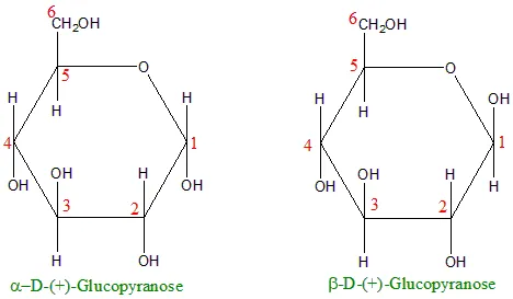 Anomers of glucose